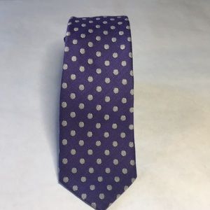 Haight & Ashbury purple with grey polka dots cotton tie NWT